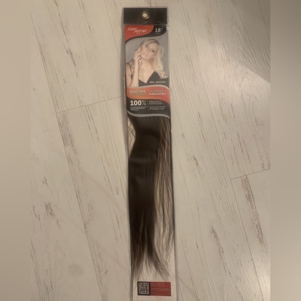 Tape in human hair extensions 18” (Hair Affair Brand).